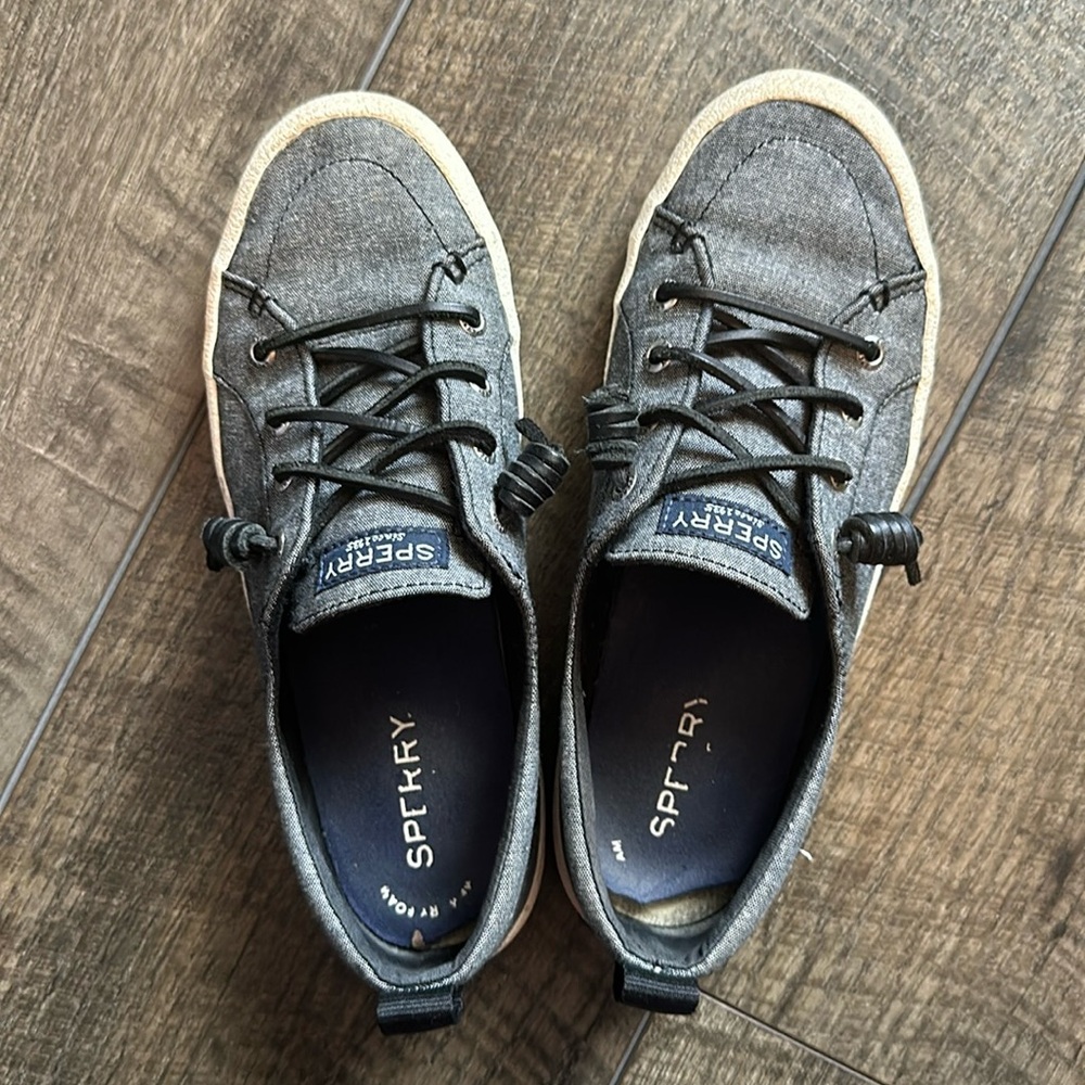 Well loved Sperry slip-ons with memory foam.